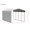 Arrow Storage Products Galvanized Steel Carport, W/ 1-Sided Enclosure, Compact Car Metal Carport Kit, 12'x20'x9', Eggshell CPH122009ECL1 - alternate 7